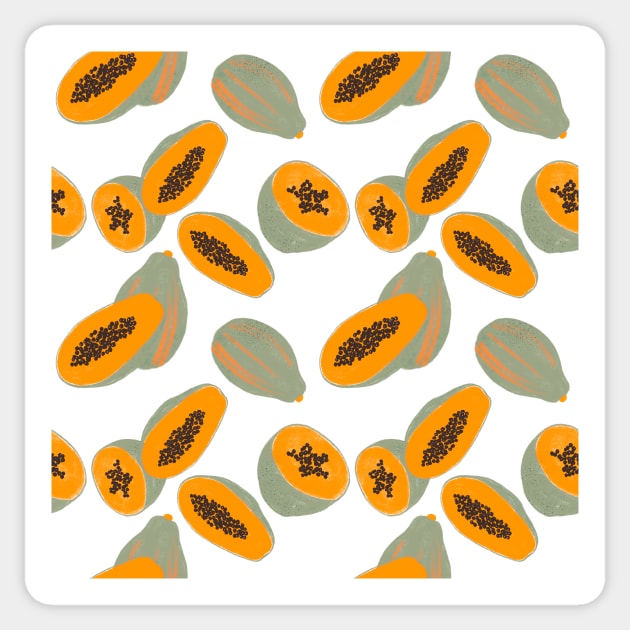 Papaya pattern Sticker by RosanneCreates